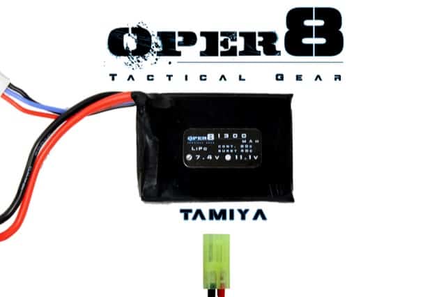 Oper8 7.4v LiPo 1300MAH Mini Battery - Longshot Tactical