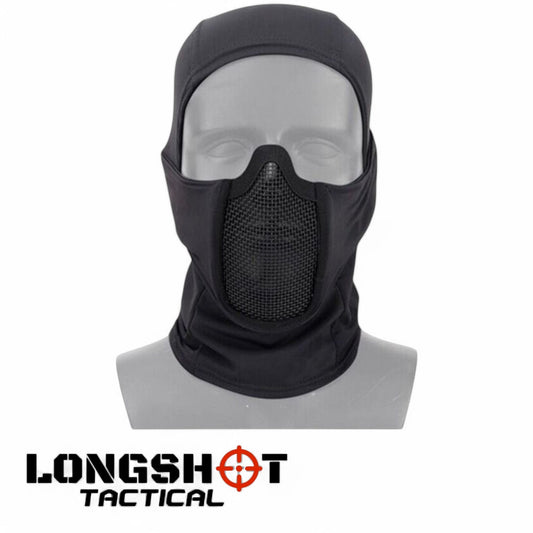 Operators Balaclava / Mesh Face - Black Airsoft Face Mask - Longshot Tactical