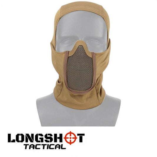 Operators Balaclava / Mesh Face – Coyote Airsoft Face Mask - Longshot Tactical
