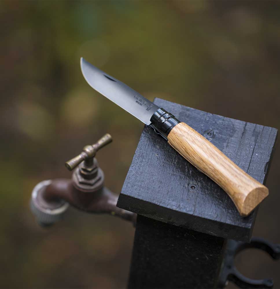 Opinel No 8 Black Oak Knife - Longshot Tactical