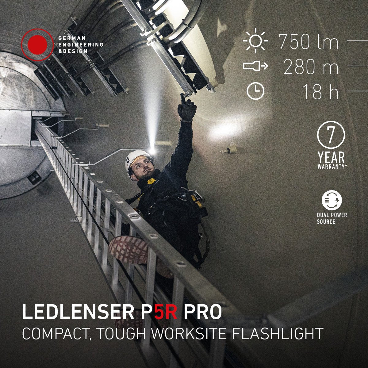 P5R Pro Rechargeable Torch 2025, 750 Lumens - Longshot Tactical