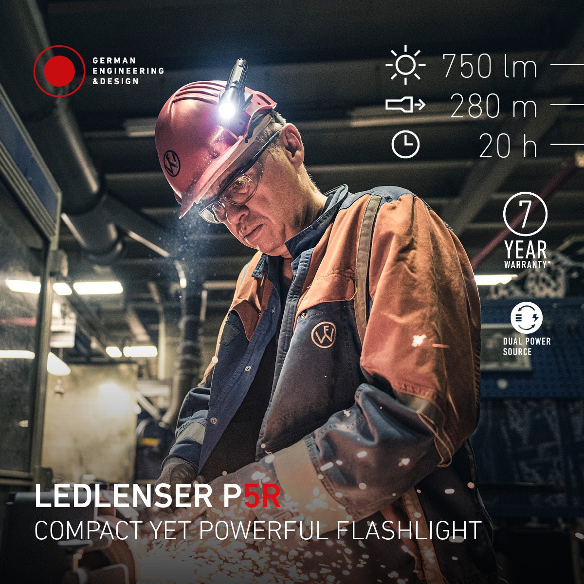 P5R Rechargeable Torch 2025, 750 Lumens - Longshot Tactical