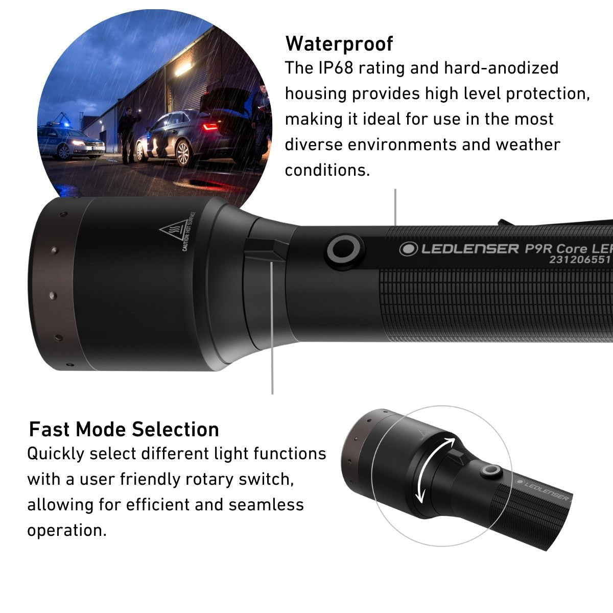 P9R Core LEP Rechargeable Torch 2024, 1000 Lumens - Longshot Tactical