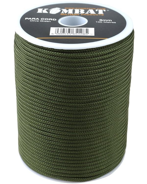 Para Cord 3mm on 100m Reel (Various colours) - Longshot Tactical