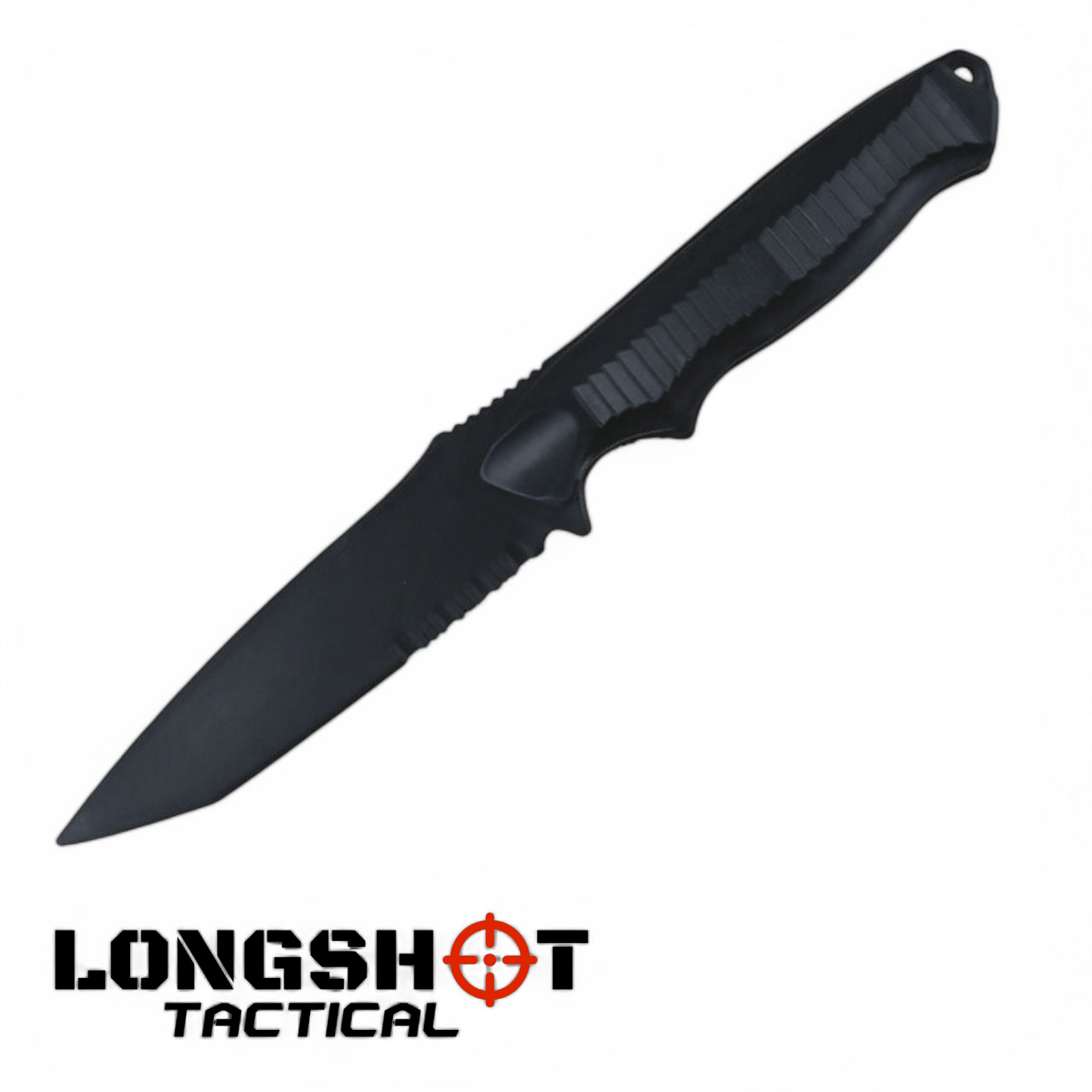 Plastic Airsoft Tanto Replica Knife – Black - Longshot Tactical