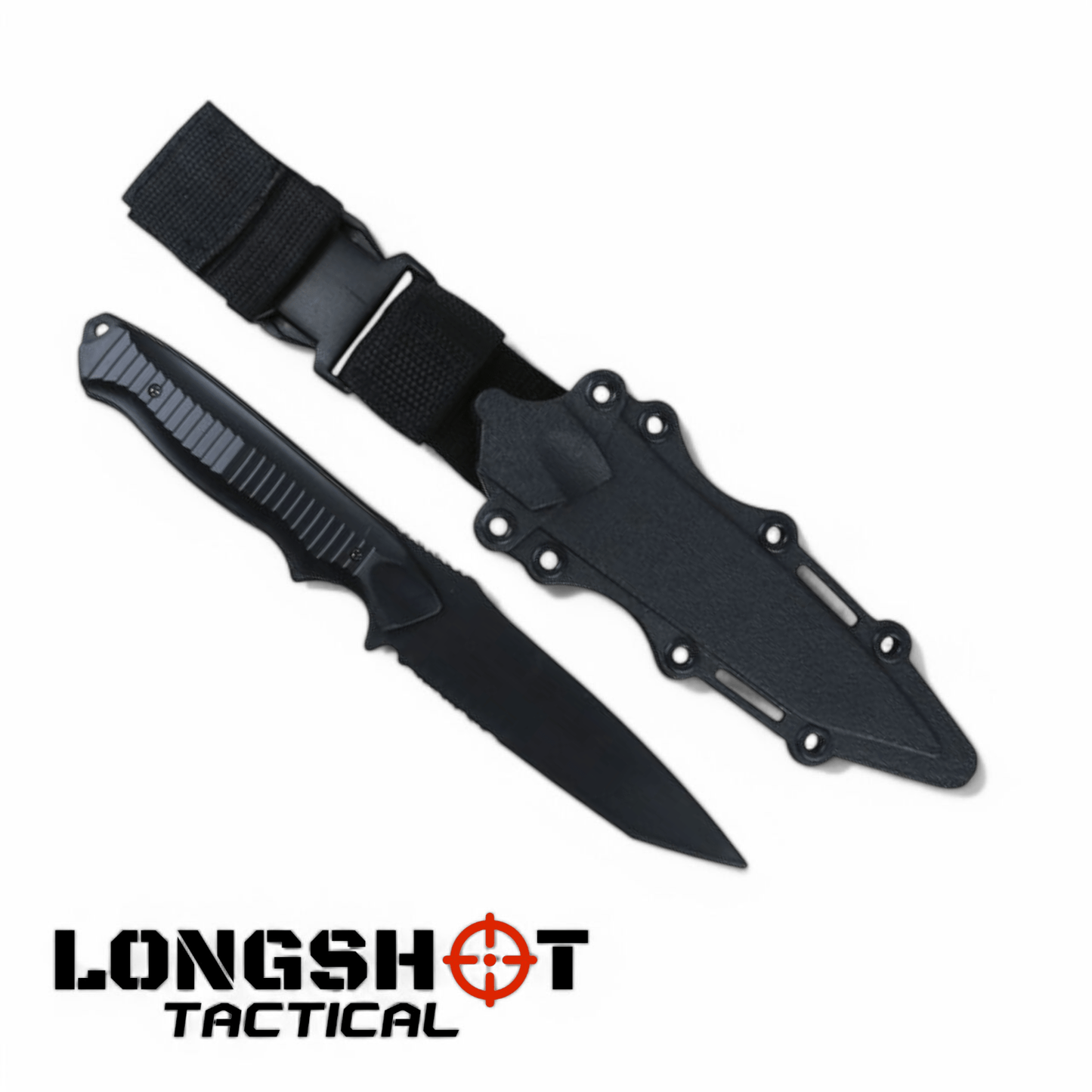 Plastic Airsoft Tanto Replica Knife – Black - Longshot Tactical