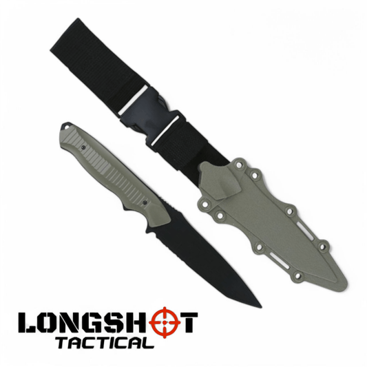 Plastic Airsoft Tanto Replica Knife – Coyote - Longshot Tactical
