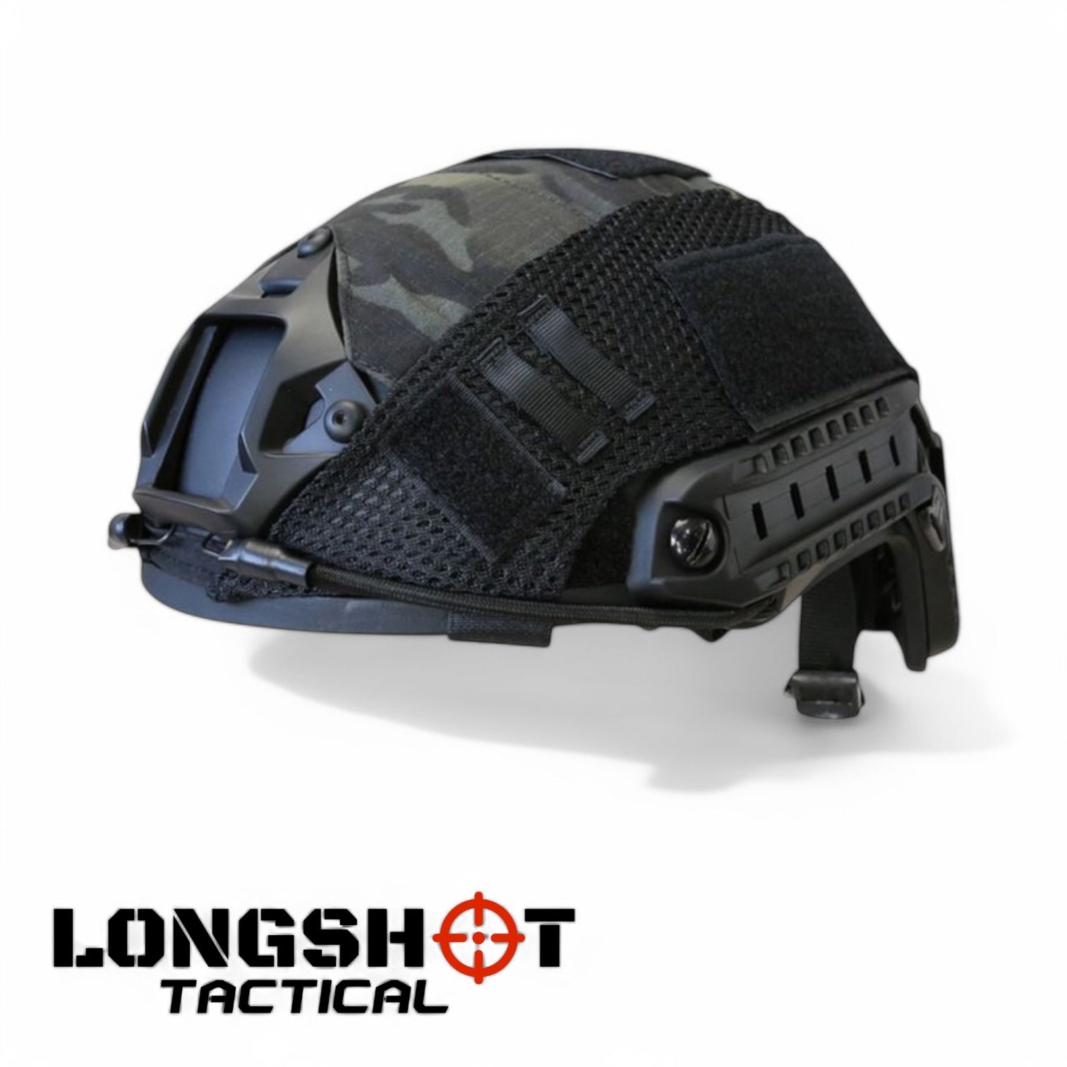 Tactical Airsoft Helmet Fast Cover – BTP Camo Black - Longshot Tactical