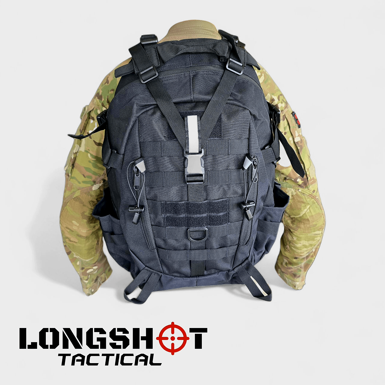 Tactical Backpack Day Pack - Black - Longshot Tactical