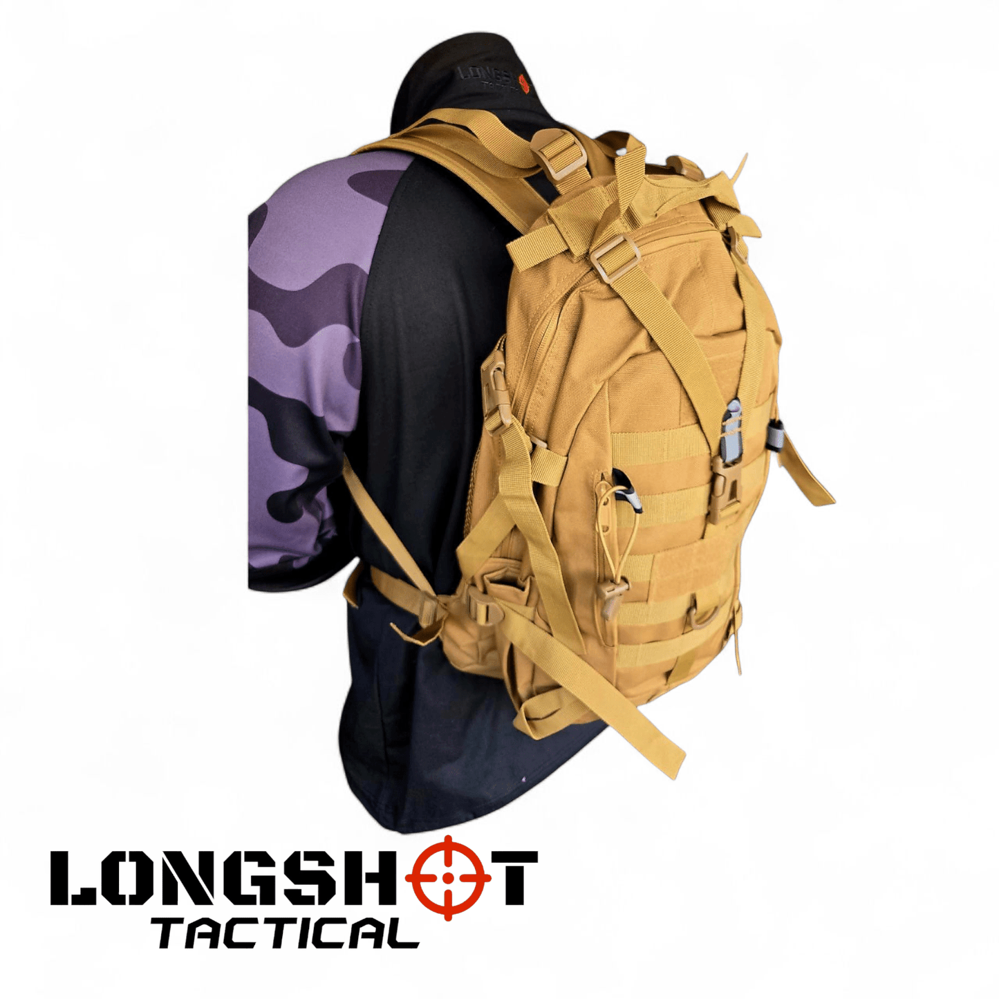 Tactical Backpack Day Pack - Coyote - Longshot Tactical