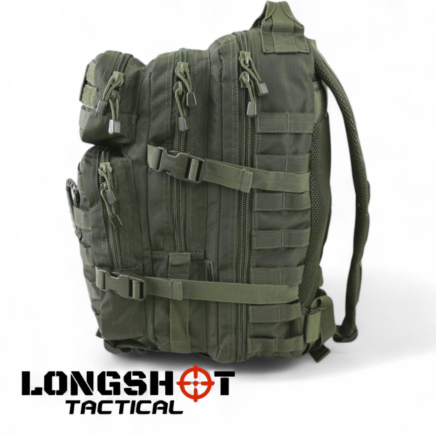 Tactical Backpack – Hex Stop Small Molle Assault Pack – Olive Green - Longshot Tactical