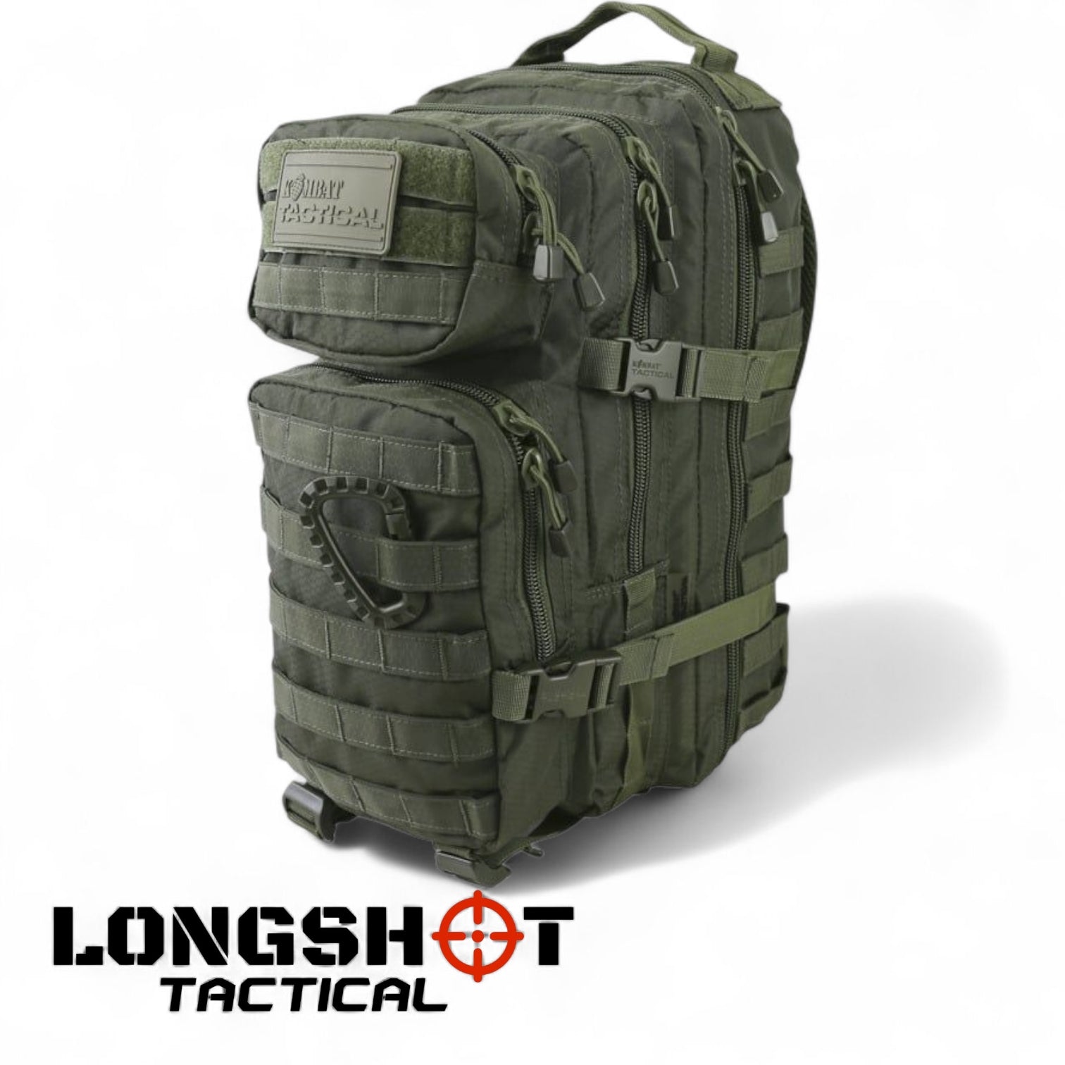 Tactical Backpack – Hex Stop Small Molle Assault Pack – Olive Green - Longshot Tactical