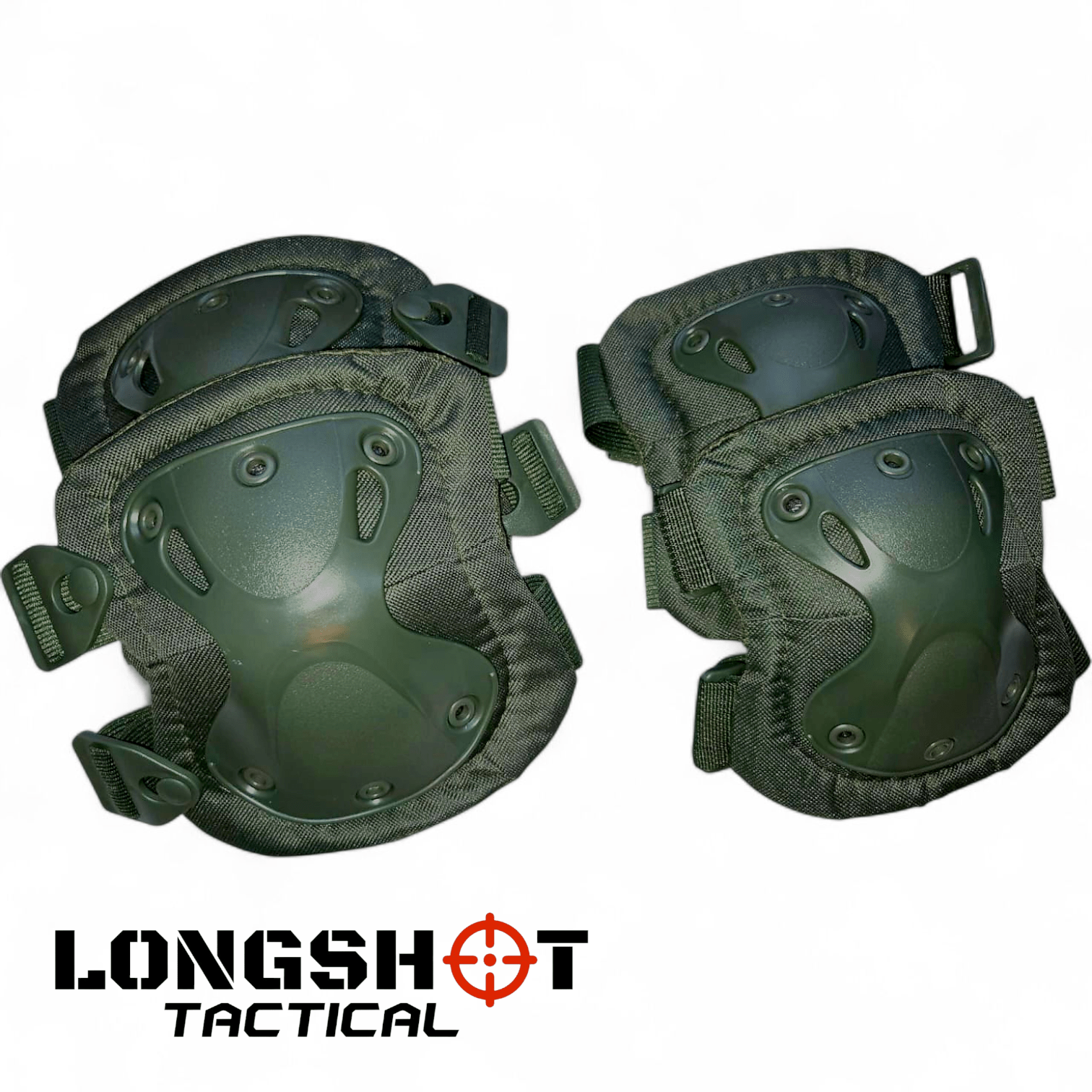 Tactical Knee Pads and Elbow Pads set with free bag - Olive Green - Longshot Tactical