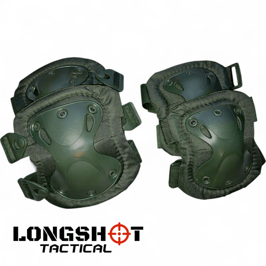 Tactical Knee Pads and Elbow Pads set with free bag - Olive Green - Longshot Tactical