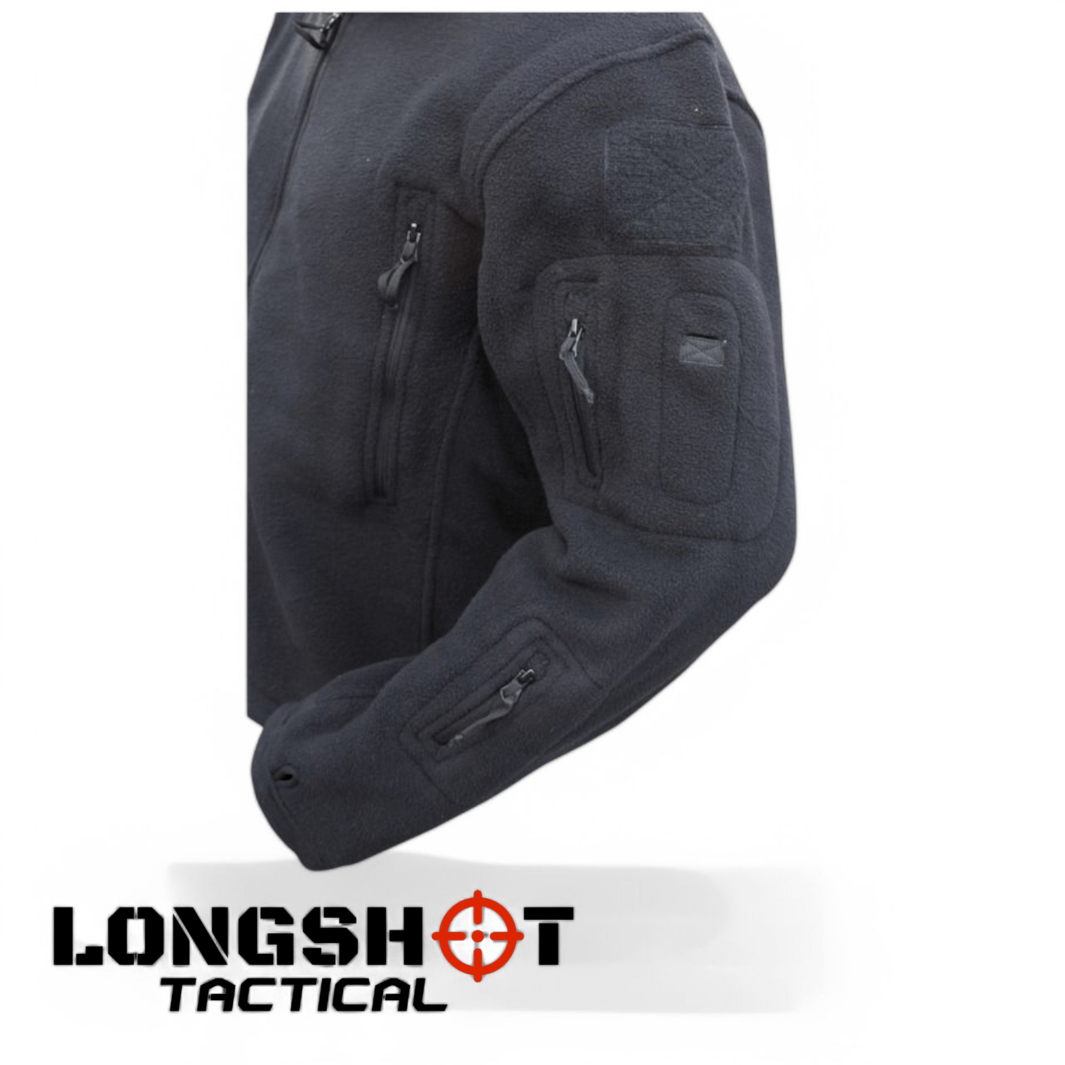 Tactical Recon Fleece Hoodie – Black | Military - Style Warm Combat Jacket - Longshot Tactical