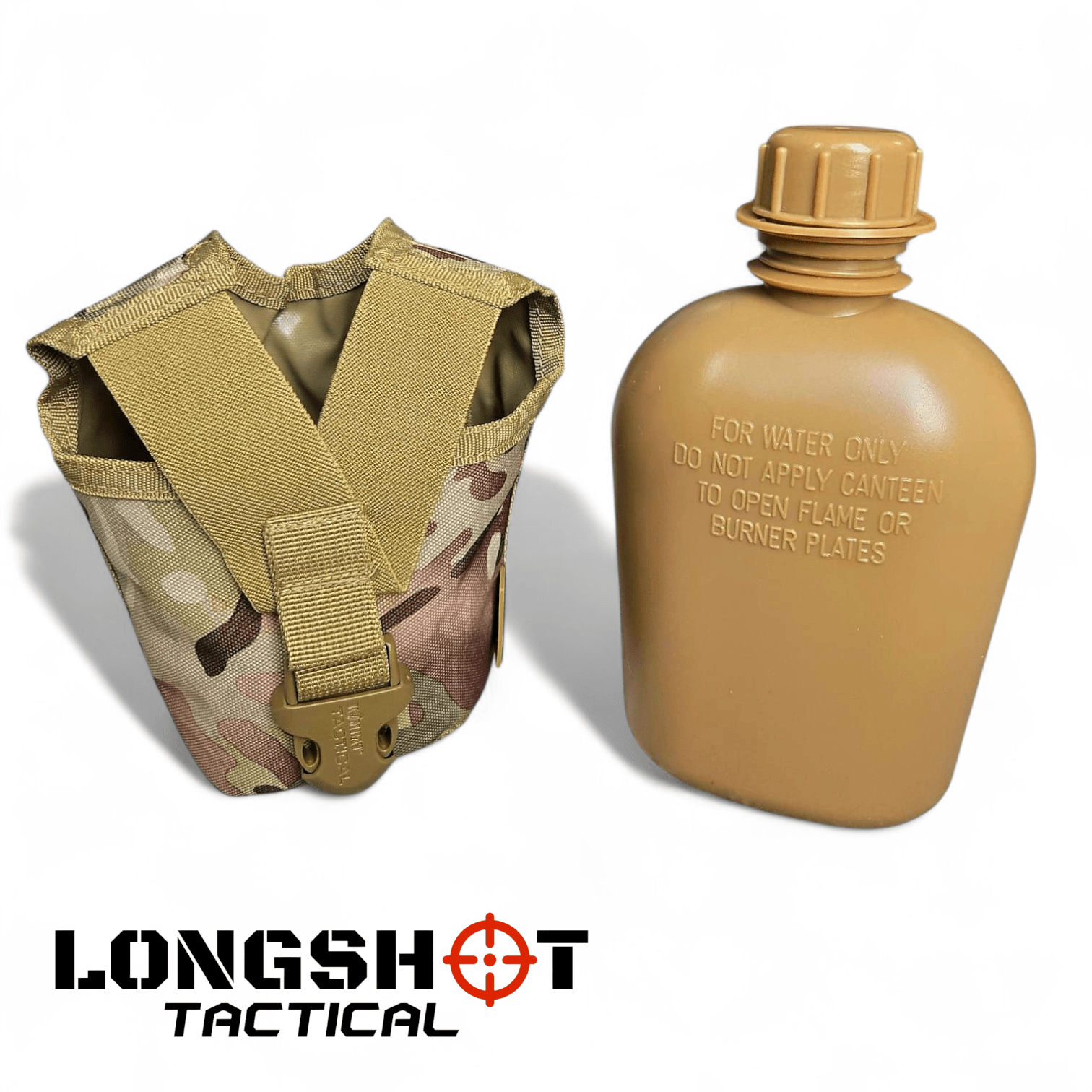 Tactical Water Bottle - Army Style With Molle Attachments - Longshot Tactical