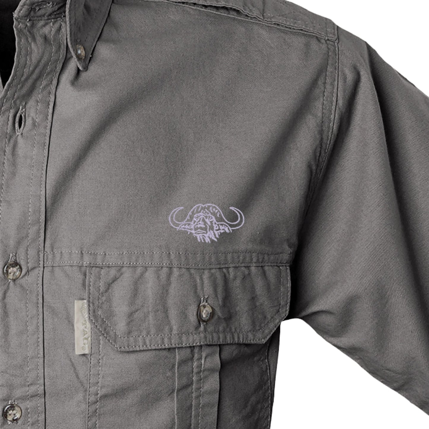 TAG Safari Men's Buffalo Logo Trail Short Sleeve Shirt w Chest Pockets - Longshot Tactical
