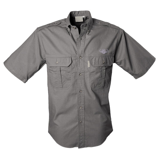 TAG Safari Men's Buffalo Logo Trail Short Sleeve Shirt w Chest Pockets - Longshot Tactical