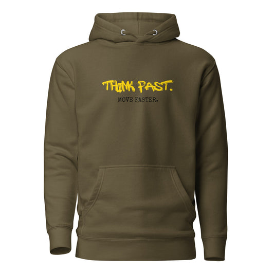 Think Fast Move Faster Mens Hoodie Olive Green - Longshot Tactical