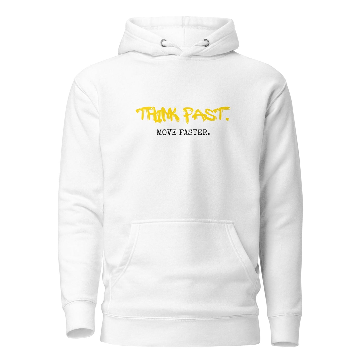 Think Fast Move Faster Mens Hoodie - White - Longshot Tactical