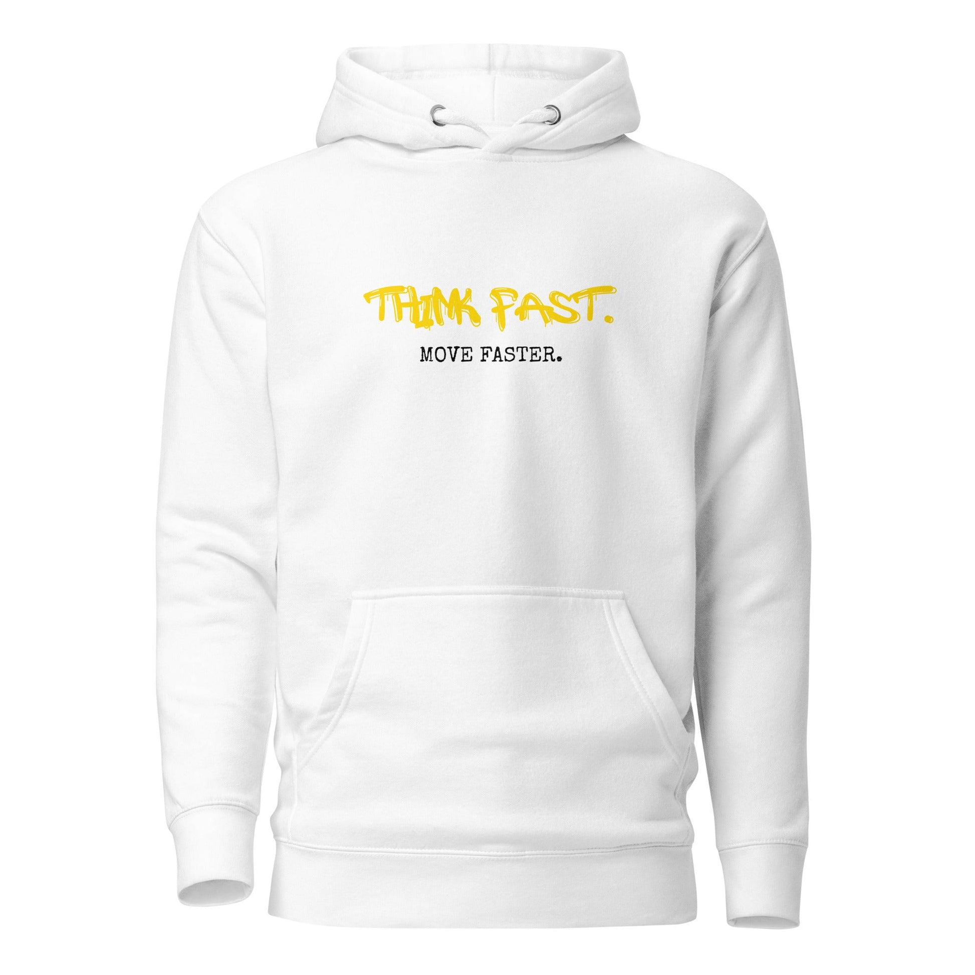 Think Fast Move Faster Mens Hoodie - White - Longshot Tactical