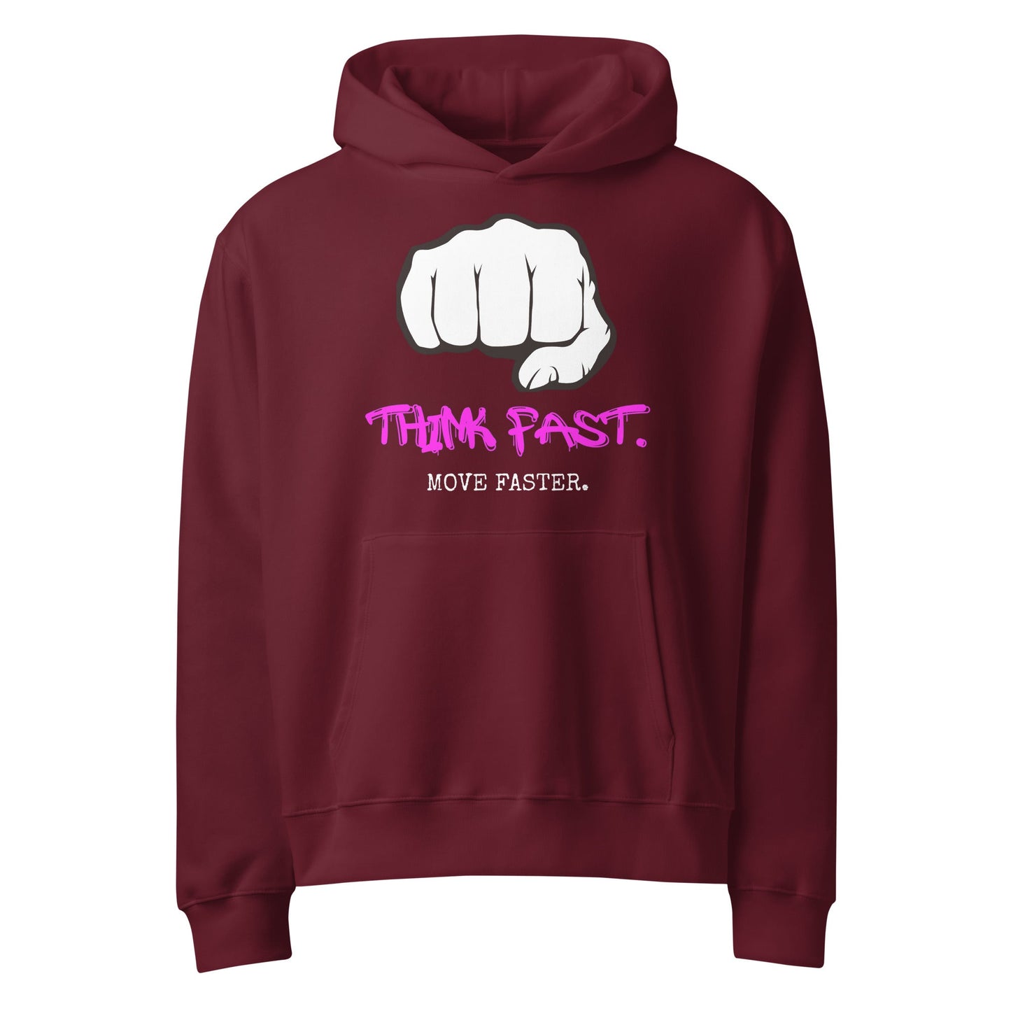 Think Fast Move Faster Oversized Heavyweight Hoodie - Longshot Tactical