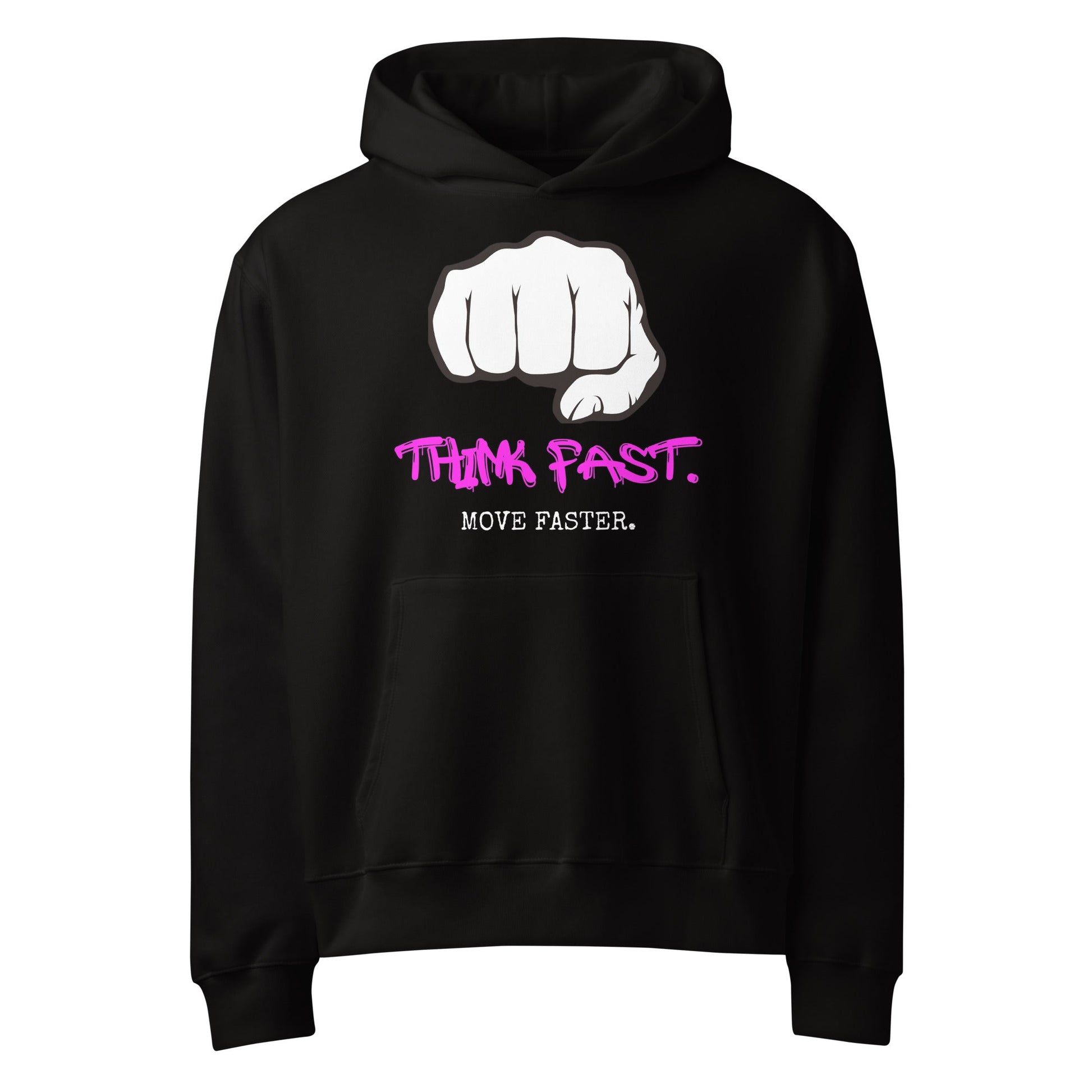 Think Fast Move Faster Oversized Heavyweight Hoodie - Longshot Tactical
