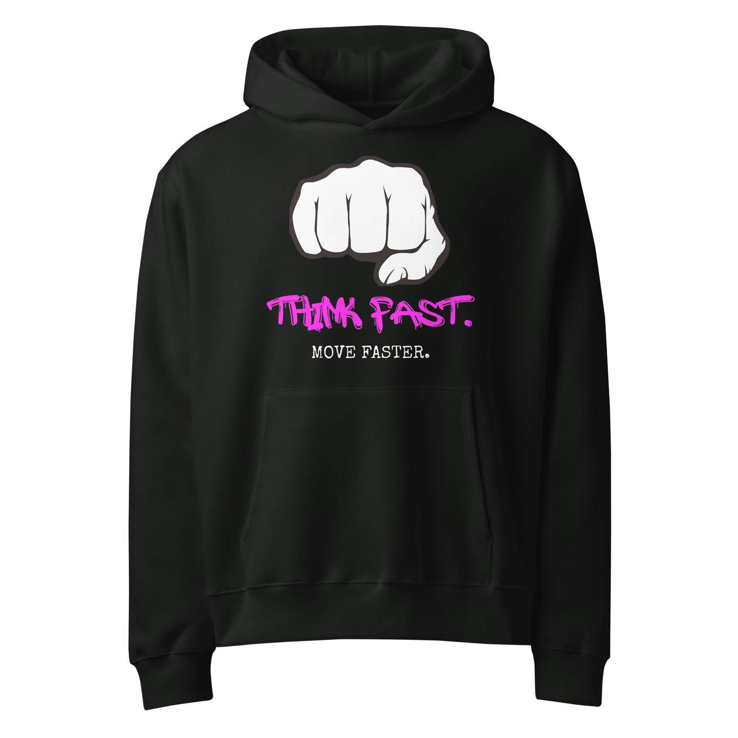Think Fast Move Faster Oversized Heavyweight Hoodie - Longshot Tactical