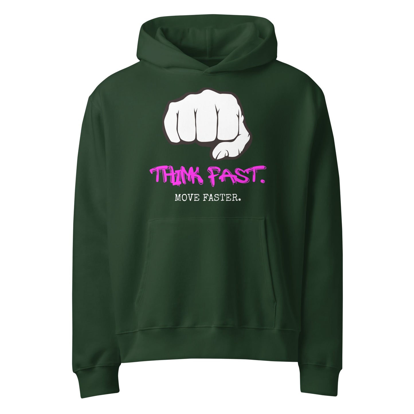 Think Fast Move Faster Oversized Heavyweight Hoodie - Longshot Tactical