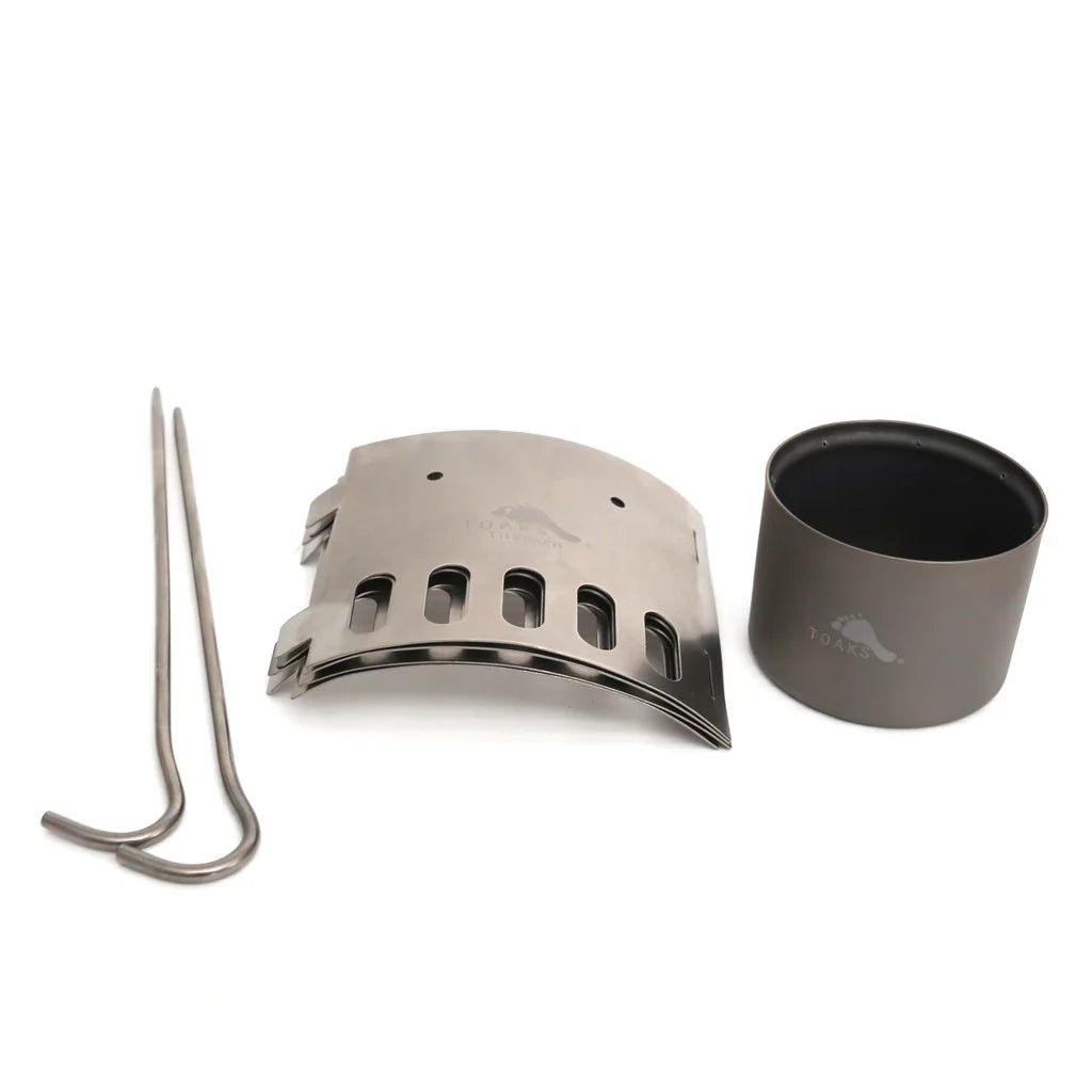 Toaks Tistand Titanium Alcohol Stove Dual Stand and Windscreen - Longshot Tactical
