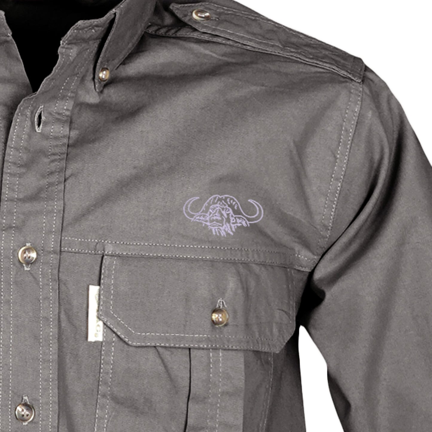 Trail Shirt for Men with Embroidered Buffalo Logo - L/Sleeve - Longshot Tactical
