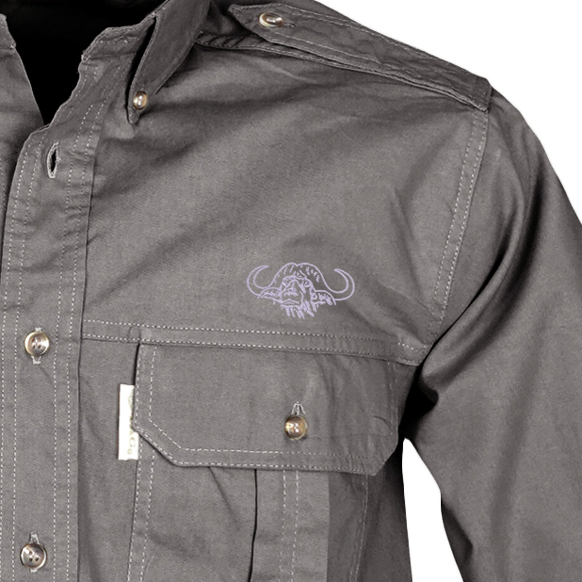 Trail Shirt for Men with Embroidered Buffalo Logo - L/Sleeve - Longshot Tactical