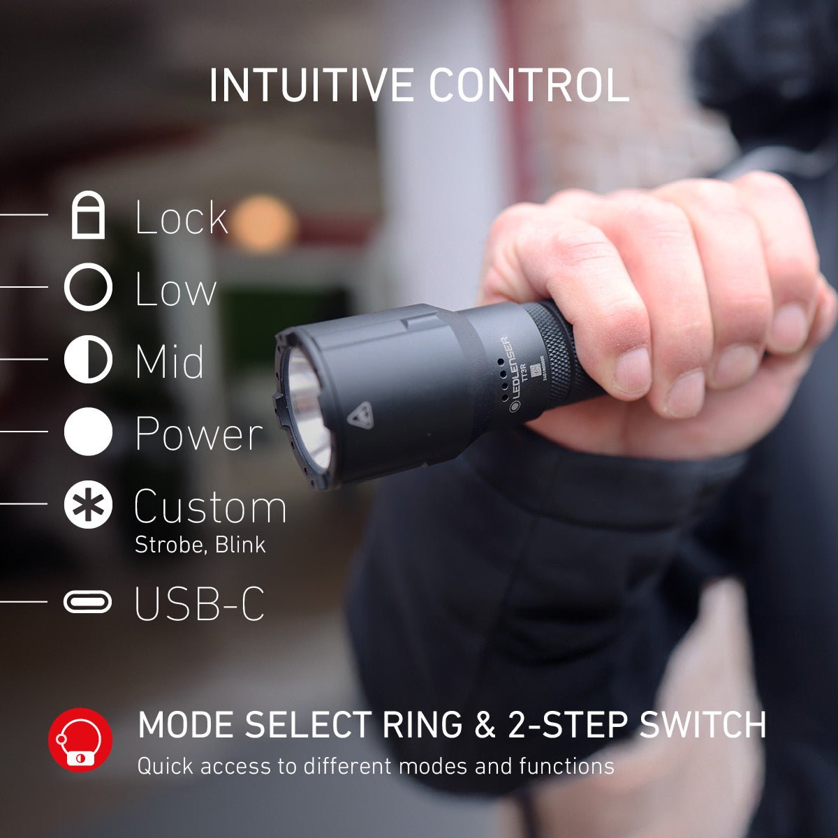 TT3R Tactical Rechargeable Torch 2025, 1900 Lumens - Longshot Tactical