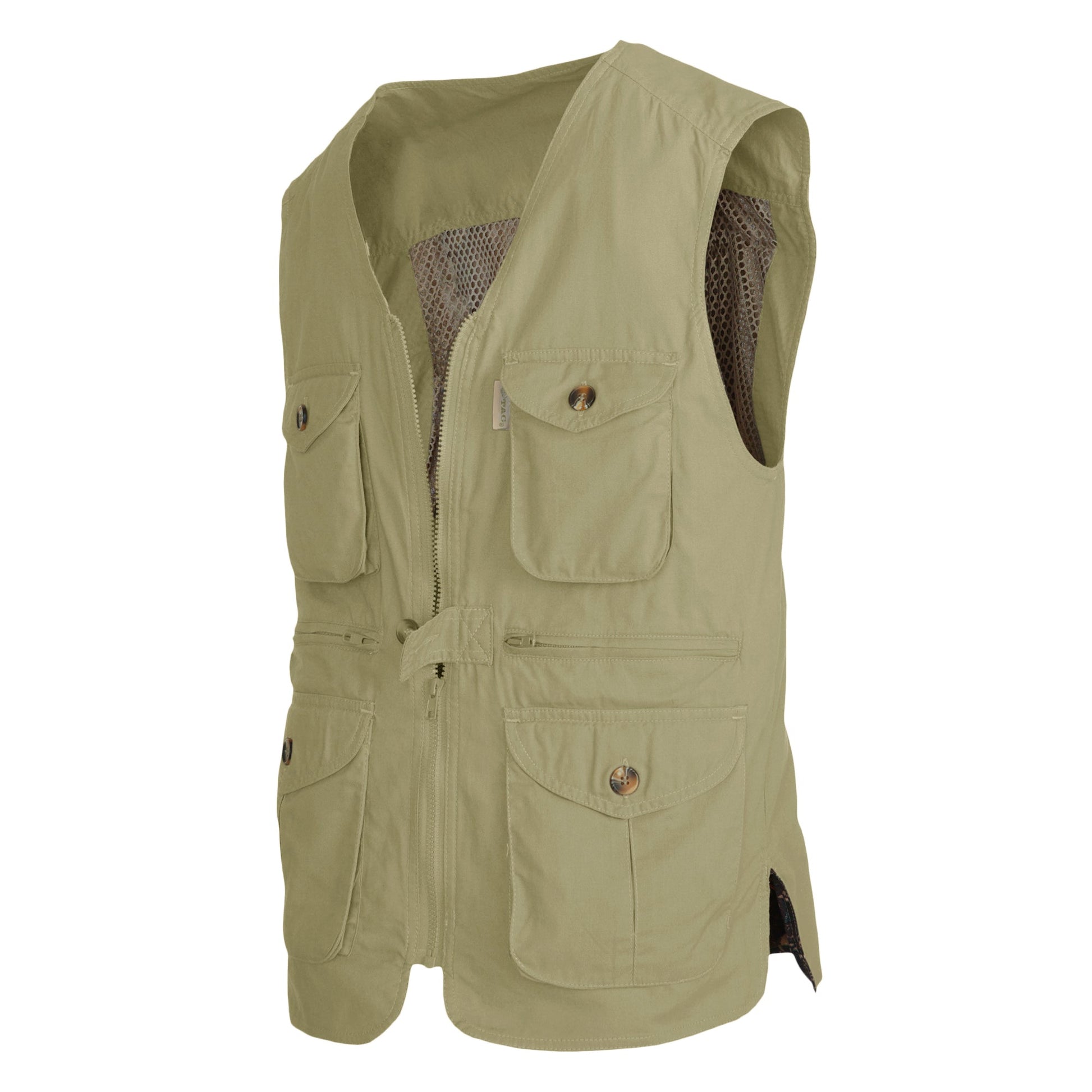 Vent Back Livingstone Vest for Men - Khaki - Longshot Tactical