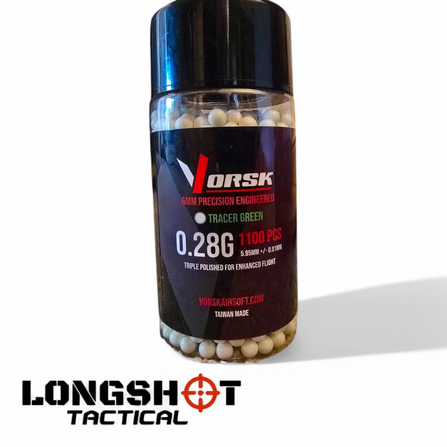 VORSK Tracer Green 0.28g 1100rd Bottle - Longshot Tactical