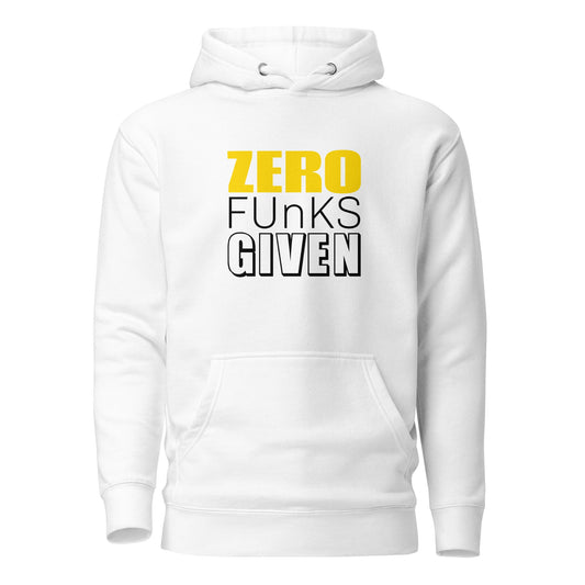 Zero Funks Given Mens Hoodie - Yellow Logo - Longshot Tactical