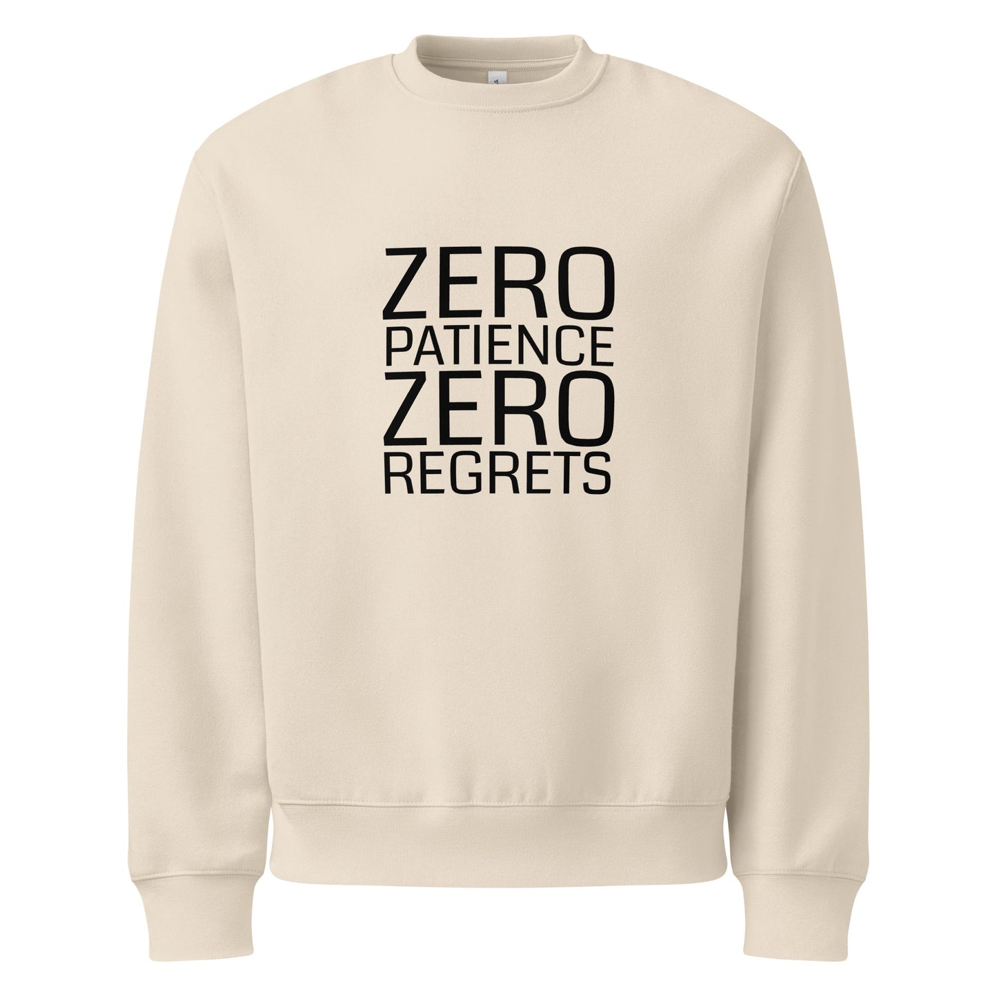 Zero Patience Zero Regrets Oversized heavyweight sweatshirt - Longshot Tactical