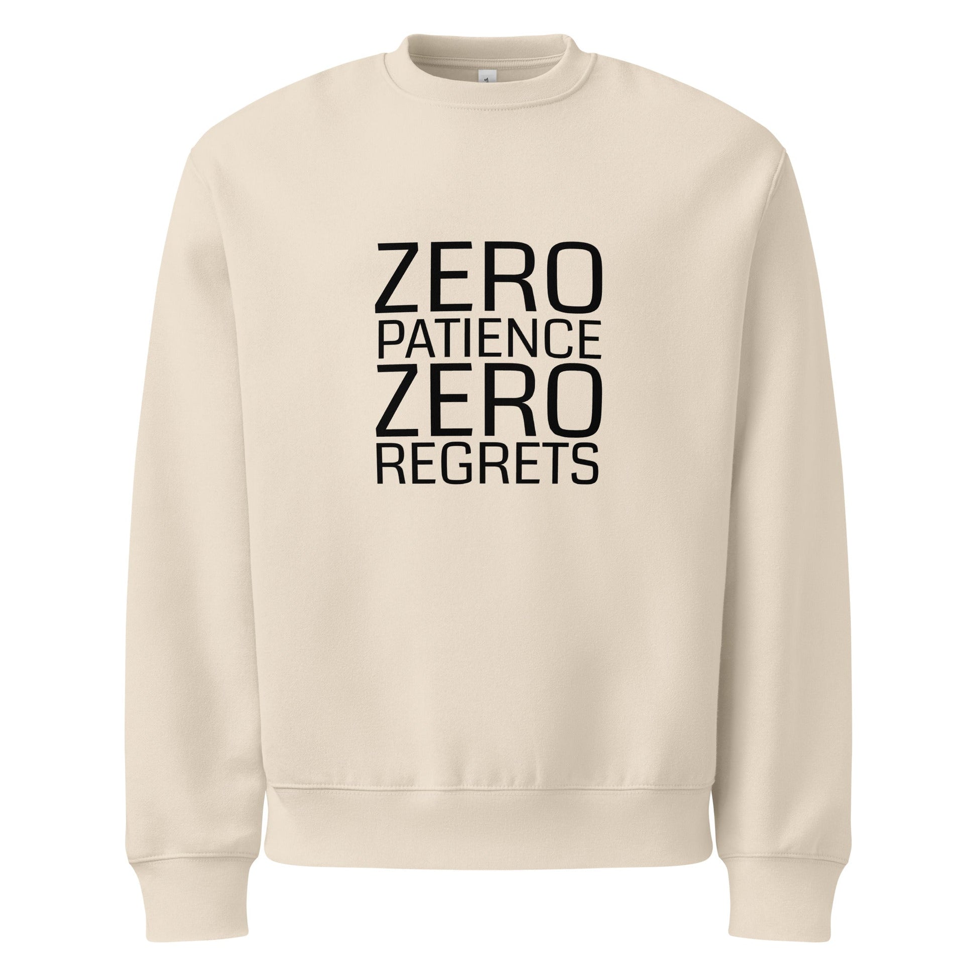Zero Patience Zero Regrets Oversized heavyweight sweatshirt - Longshot Tactical