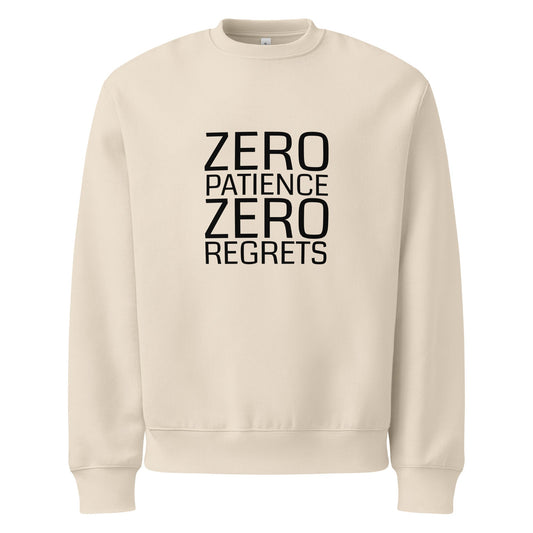 Zero Patience Zero Regrets Oversized heavyweight sweatshirt - Longshot Tactical